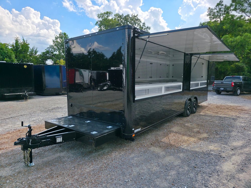 8.5' X 26' Black With Blackout Merchandising & Marketing Trailer