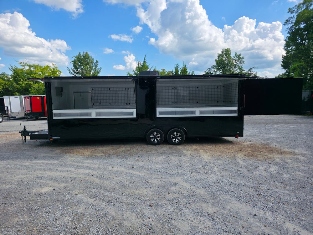 8.5' X 26' Black With Blackout Merchandising & Marketing Trailer