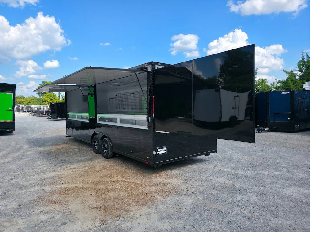 8.5' X 26' Black With Blackout Merchandising & Marketing Trailer