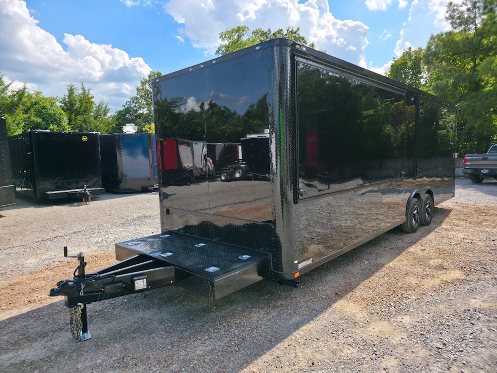 8.5' X 26' Black With Blackout Merchandising & Marketing Trailer