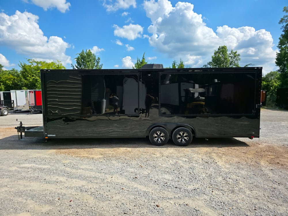 8.5' X 26' Black With Blackout Merchandising & Marketing Trailer