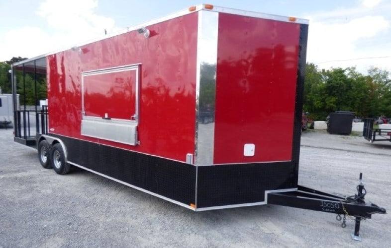 794-8.5-x-26-concession-bbq-food-trailer-red-catering-event-17.jpg 8.5' x 26' Concession BBQ Food Trailer Red Catering Event