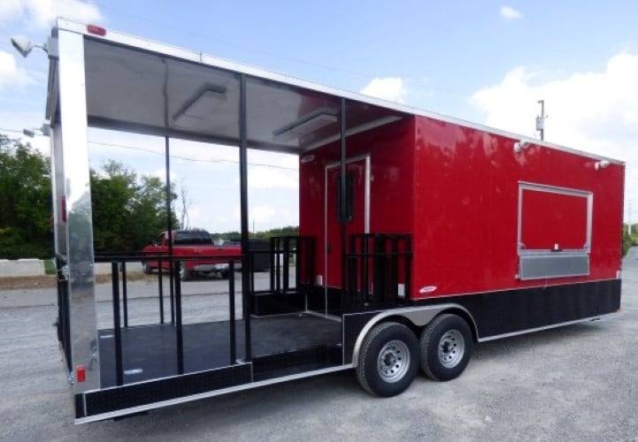 794-8.5-x-26-concession-bbq-food-trailer-red-catering-event-6.jpg 8.5' x 26' Concession BBQ Food Trailer Red Catering Event