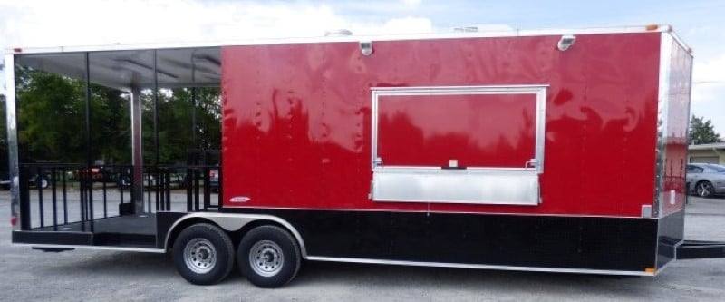 794-8.5-x-26-concession-bbq-food-trailer-red-catering-event-8.jpg 8.5' x 26' Concession BBQ Food Trailer Red Catering Event