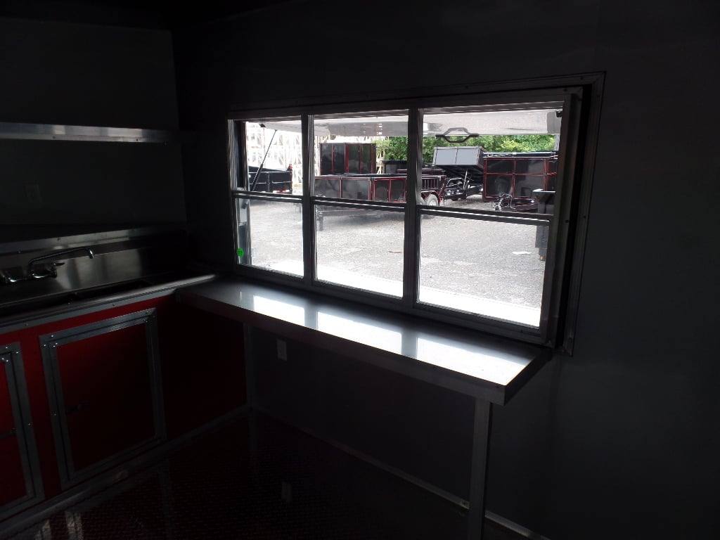 799-8.5-x-26-concession-food-trailer-red-bbq-event-catering-10.jpg 8.5' x 26' Concession Food Trailer Red BBQ Event Catering