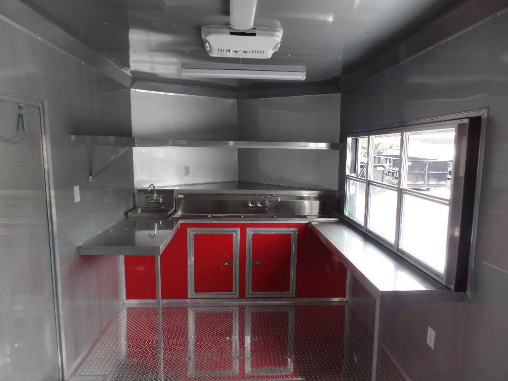 799-8.5-x-26-concession-food-trailer-red-bbq-event-catering-17.jpg 8.5' x 26' Concession Food Trailer Red BBQ Event Catering
