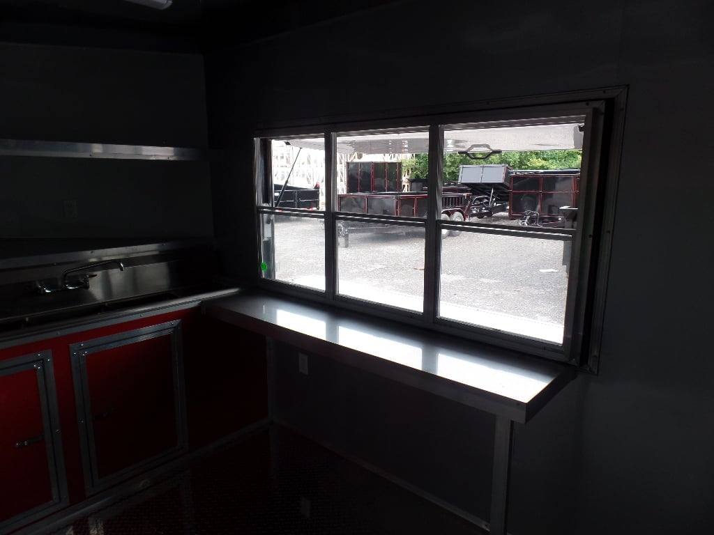 799-8.5-x-26-concession-food-trailer-red-bbq-event-catering-18.jpg 8.5' x 26' Concession Food Trailer Red BBQ Event Catering