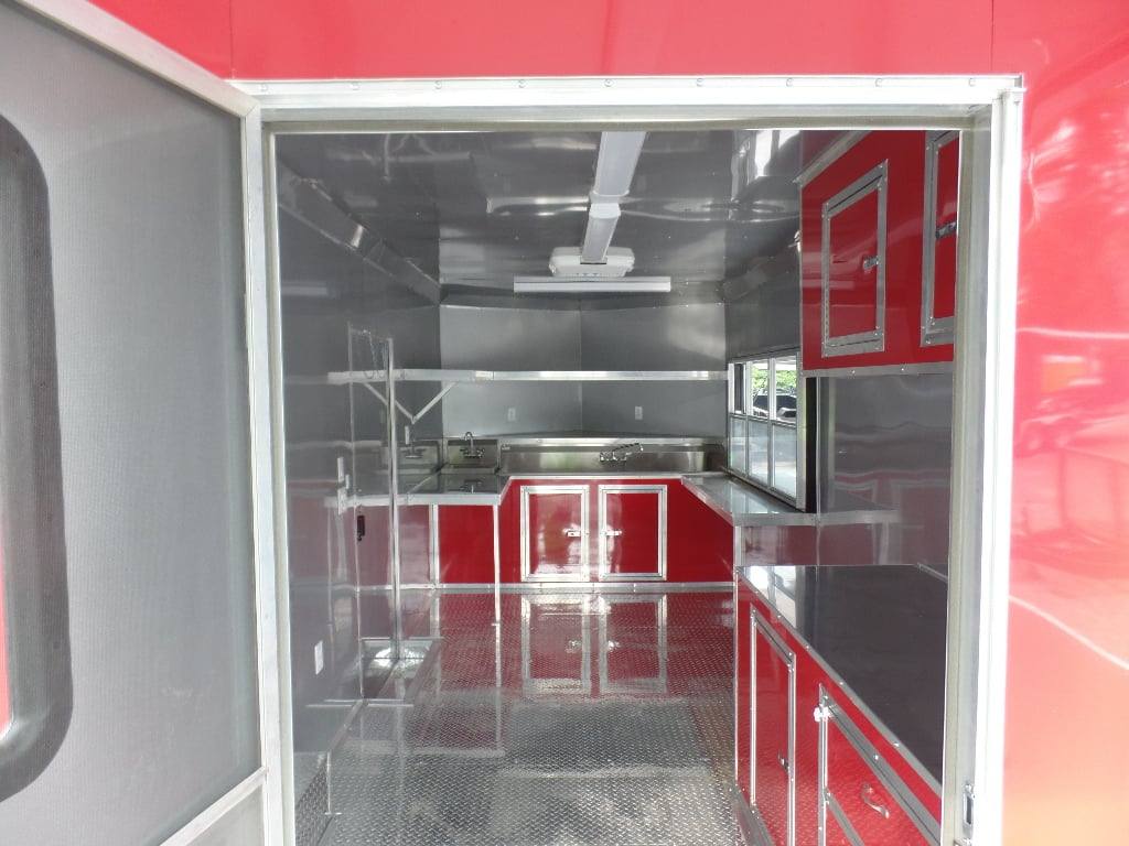 799-8.5-x-26-concession-food-trailer-red-bbq-event-catering-26.jpg 8.5' x 26' Concession Food Trailer Red BBQ Event Catering