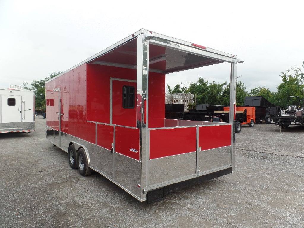 799-8.5-x-26-concession-food-trailer-red-bbq-event-catering-6.jpg 8.5' x 26' Concession Food Trailer Red BBQ Event Catering