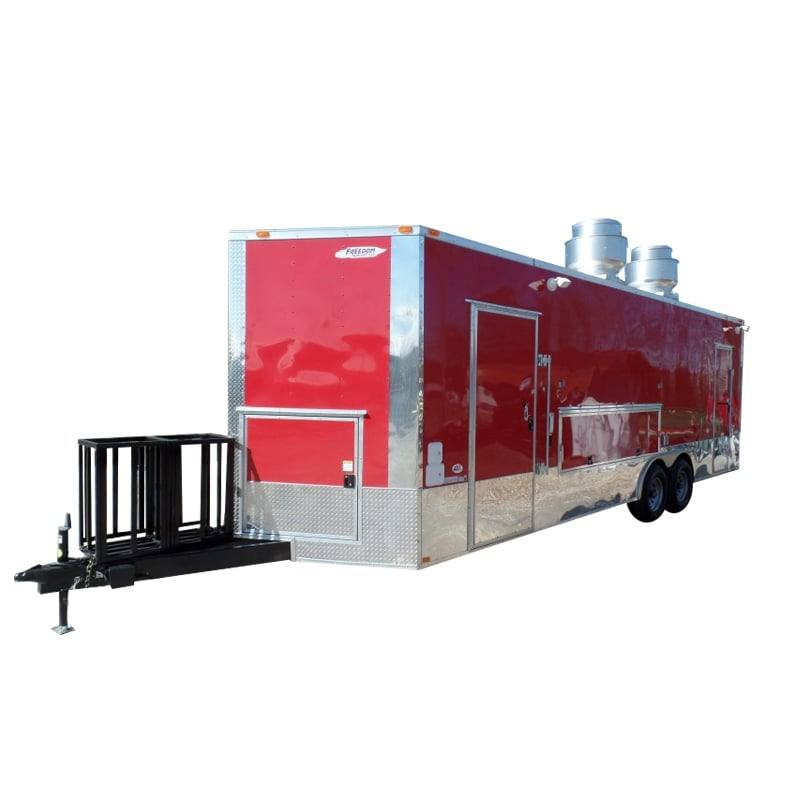 8.5' x 26' Concession Food Trailer Red Event Catering