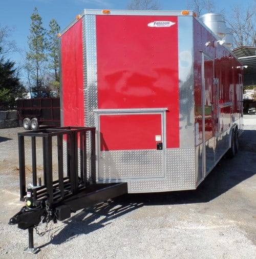 8.5' x 26' Concession Food Trailer Red Event Catering