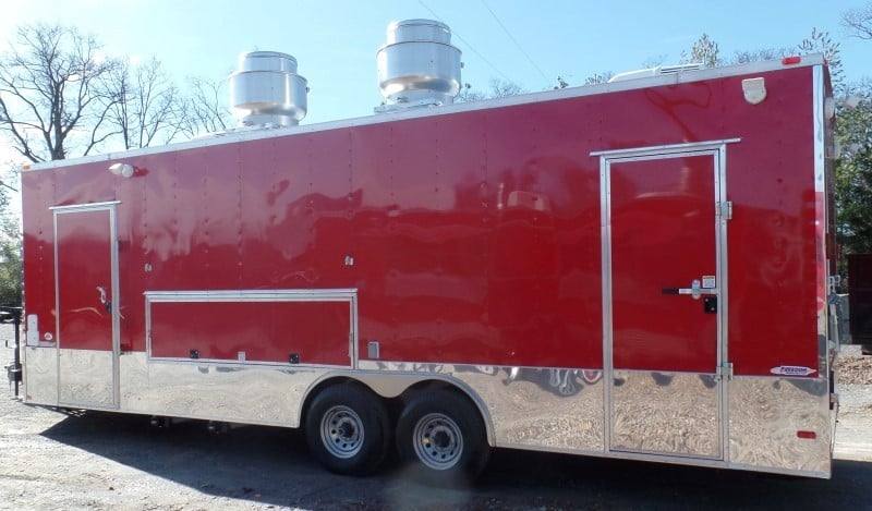8.5' x 26' Concession Food Trailer Red Event Catering