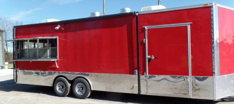 8.5' x 26' Concession Food Trailer Red Event Catering
