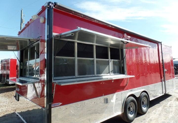 8.5' x 26' Concession Food Trailer Red Event Catering