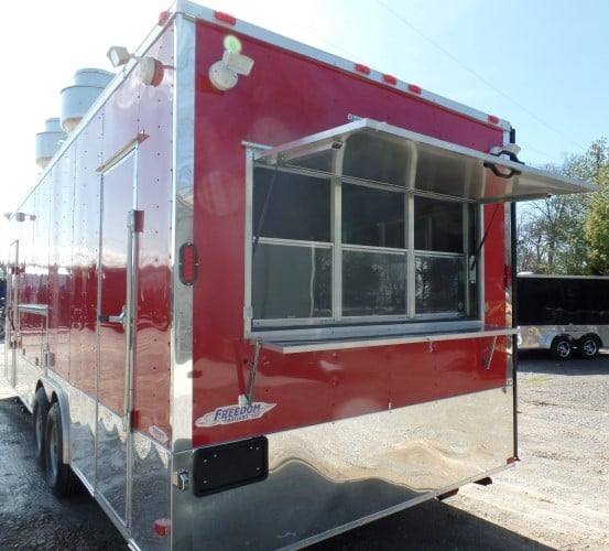 8.5' x 26' Concession Food Trailer Red Event Catering