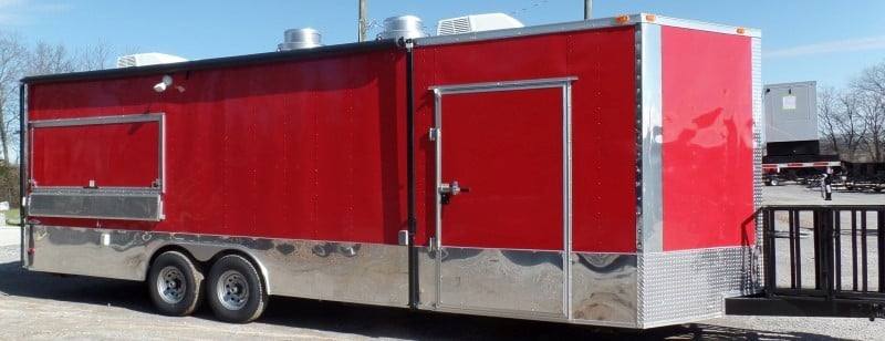 8.5' x 26' Concession Food Trailer Red Event Catering