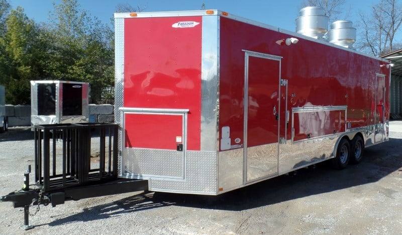 8.5' x 26' Concession Food Trailer Red Event Catering