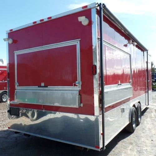 8.5' x 26' Concession Food Trailer Red Event Catering