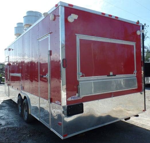 8.5' x 26' Concession Food Trailer Red Event Catering