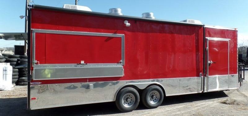 8.5' x 26' Concession Food Trailer Red Event Catering