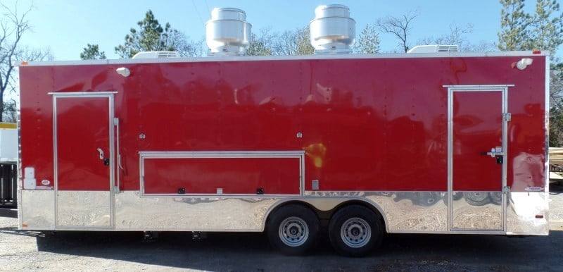 8.5' x 26' Concession Food Trailer Red Event Catering