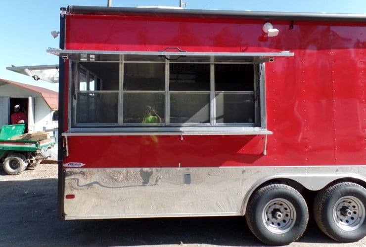 8.5' x 26' Concession Food Trailer Red Event Catering