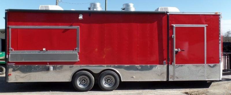 8.5' x 26' Concession Food Trailer Red Event Catering