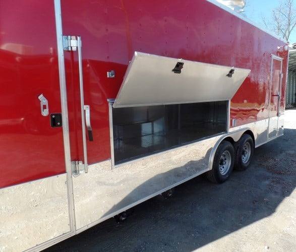 8.5' x 26' Concession Food Trailer Red Event Catering