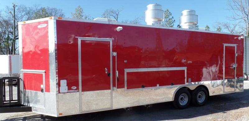 8.5' x 26' Concession Food Trailer Red Event Catering