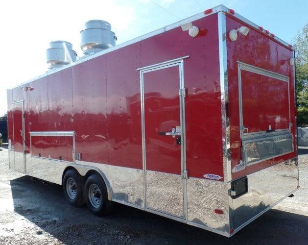 8.5' x 26' Concession Food Trailer Red Event Catering