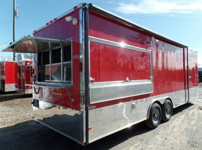 8.5' x 26' Concession Food Trailer Red Event Catering