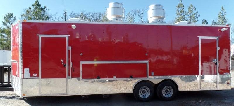 8.5' x 26' Concession Food Trailer Red Event Catering