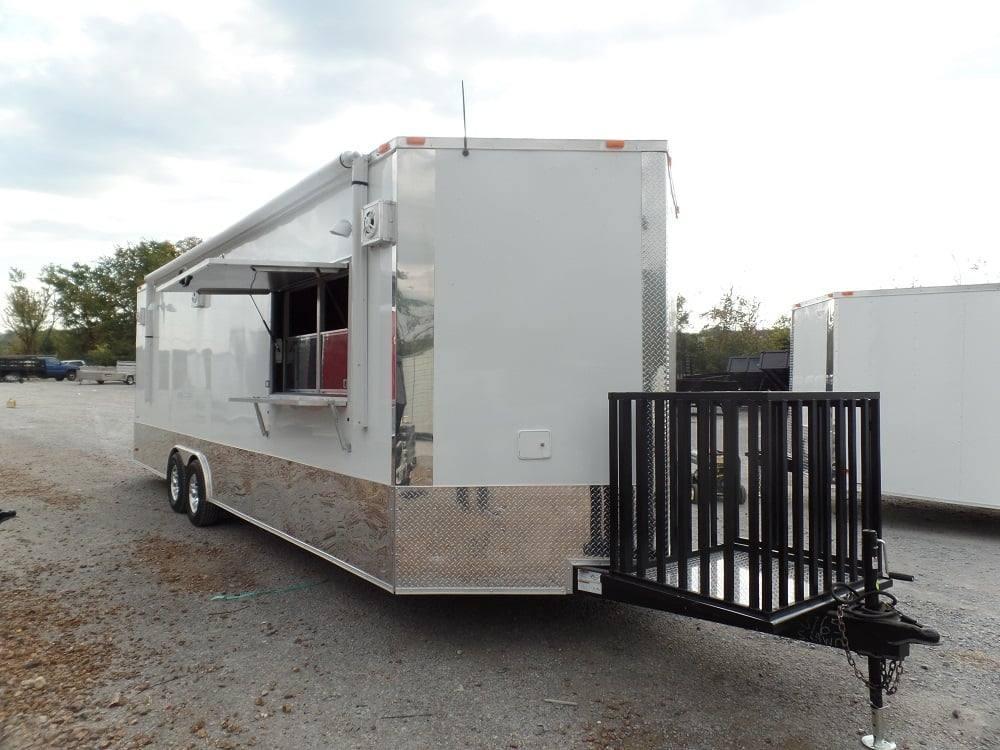 801-8.5-x-26-concession-food-trailer-white-event-catering-4.jpg 8.5' x 26' Concession Food Trailer White Event Catering