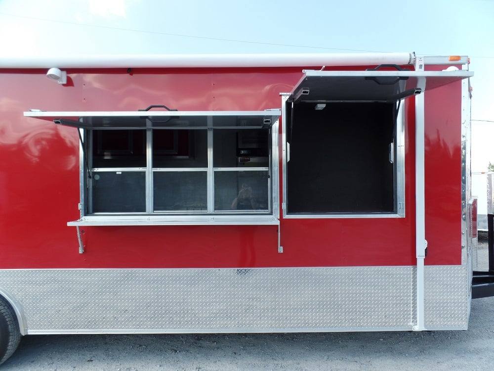 802-8.5-x-26-concession-red-bbq-food-trailer-event-catering-2.jpg 8.5' x 26' Concession Red BBQ Food Trailer Event Catering