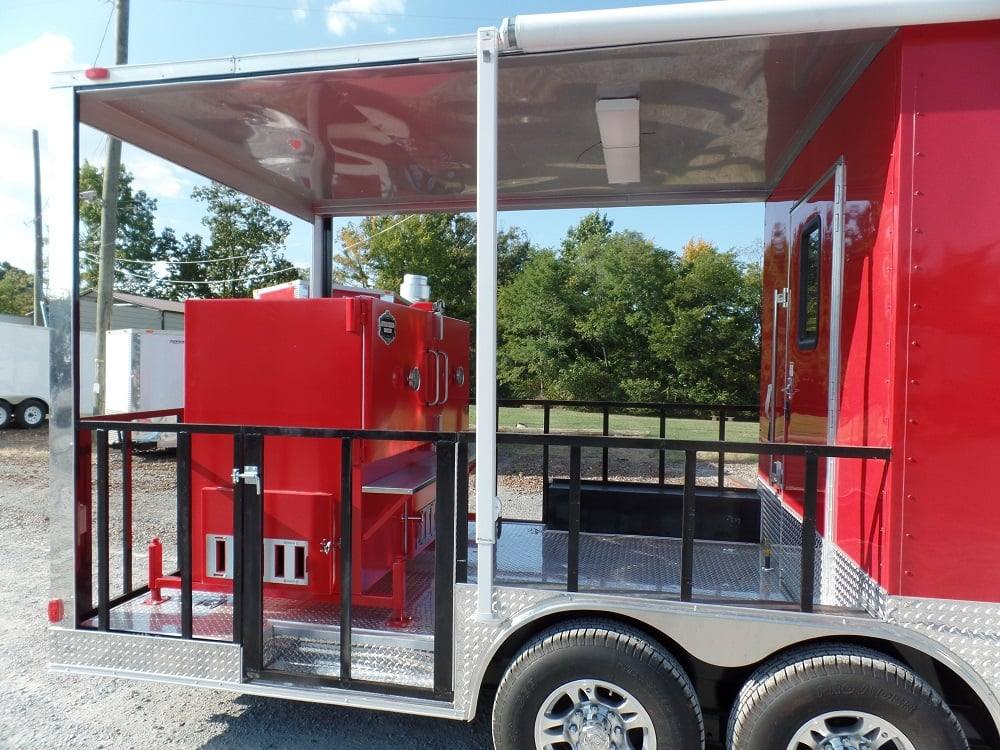 802-8.5-x-26-concession-red-bbq-food-trailer-event-catering-3.jpg 8.5' x 26' Concession Red BBQ Food Trailer Event Catering