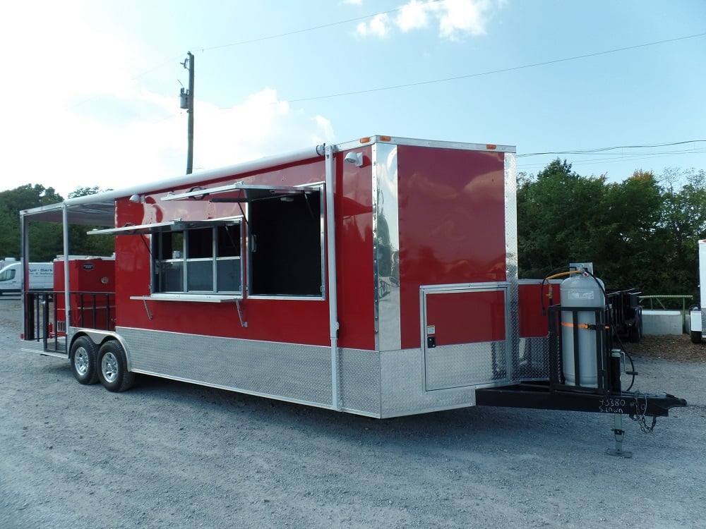 802-8.5-x-26-concession-red-bbq-food-trailer-event-catering-7.jpg 8.5' x 26' Concession Red BBQ Food Trailer Event Catering