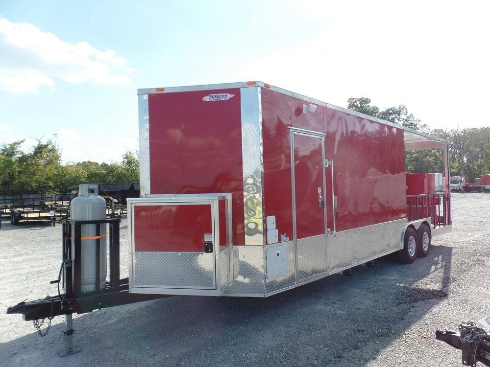 802-8.5-x-26-concession-red-bbq-food-trailer-event-catering-9.jpg 8.5' x 26' Concession Red BBQ Food Trailer Event Catering