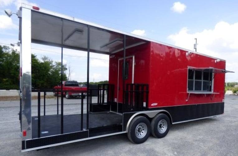 803-8.5-x-26-concession-red-bbq-food-trailer-with-appliances-20.jpg 8.5' x 26' Concession Red BBQ Food Trailer With Appliances