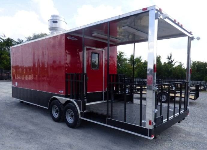 803-8.5-x-26-concession-red-bbq-food-trailer-with-appliances-25.jpg 8.5' x 26' Concession Red BBQ Food Trailer With Appliances