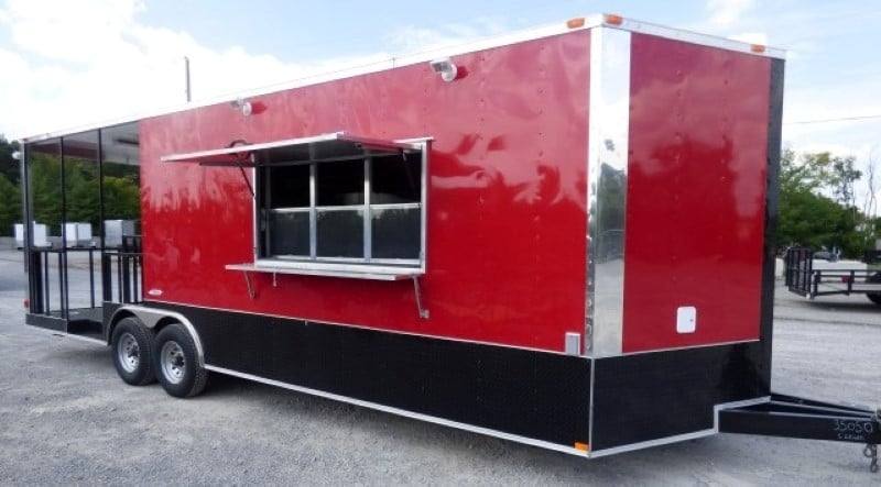 803-8.5-x-26-concession-red-bbq-food-trailer-with-appliances-35.jpg 8.5' x 26' Concession Red BBQ Food Trailer With Appliances