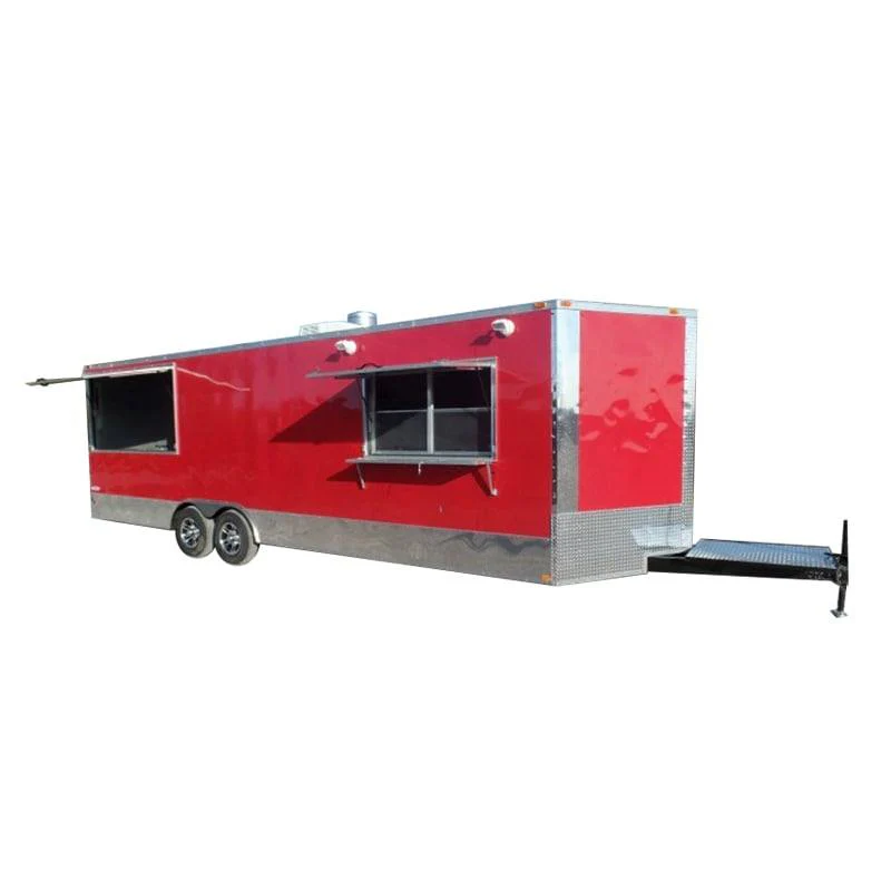 8.5' x 26' Concession Trailer Red BBQ Food Event Vending