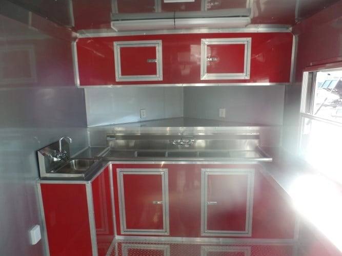 8.5' x 26' Concession Trailer Red BBQ Food Event Vending