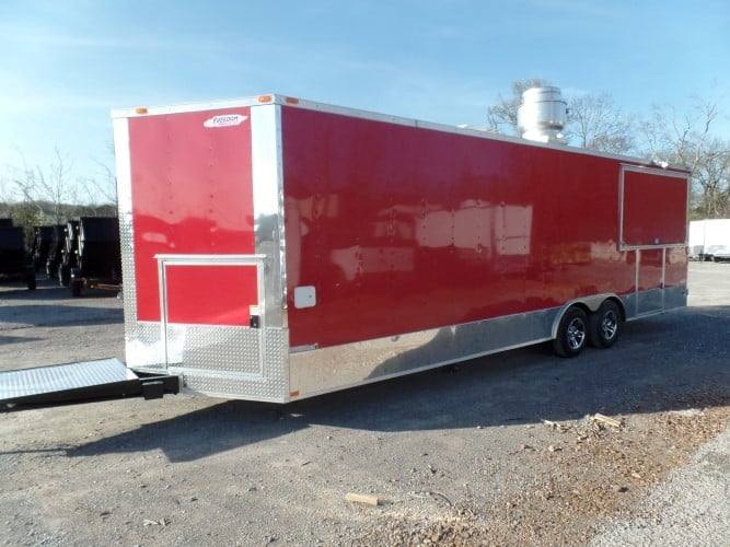 8.5' x 26' Concession Trailer Red BBQ Food Event Vending