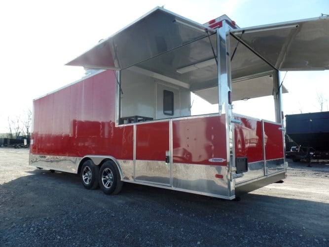 8.5' x 26' Concession Trailer Red BBQ Food Event Vending
