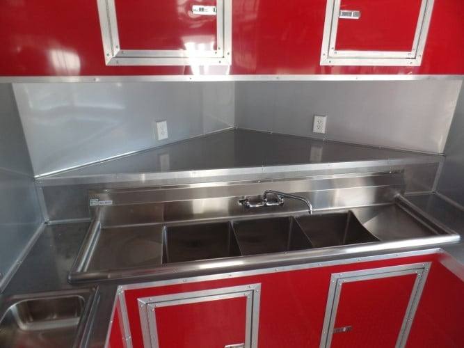 8.5' x 26' Concession Trailer Red BBQ Food Event Vending