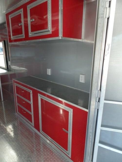 8.5' x 26' Concession Trailer Red BBQ Food Event Vending