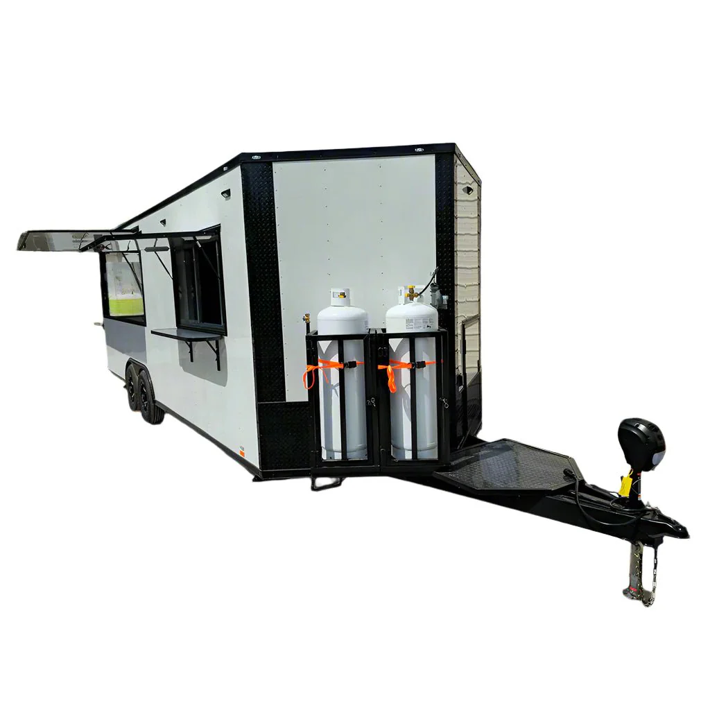 807-8.5-x-26-concession-trailer-white-w-blackout-kettle-corn-event-catering-1.webp 8.5' X 26' Concession Trailer White W/ Blackout Kettle Corn Event Catering