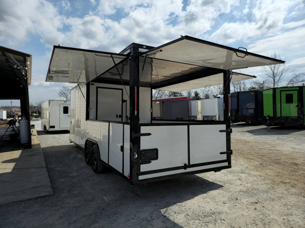 807-8.5-x-26-concession-trailer-white-w-blackout-kettle-corn-event-catering-15.webp 8.5' X 26' Concession Trailer White W/ Blackout Kettle Corn Event Catering