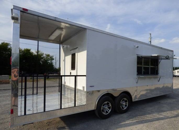 808-8.5-x-26-concession-white-bbq-food-trailer-with-appliances-10.jpg 8.5' x 26' Concession White BBQ Food Trailer With Appliances