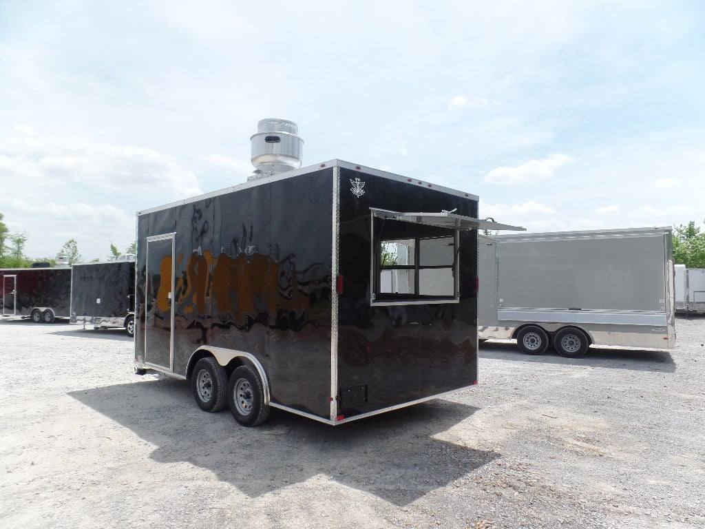 81-8.5-x-16-black-flat-front-concession-food-trailer-with-appliances-21.jpg 8.5' x 16' Black Flat Front Concession Food Trailer With Appliances